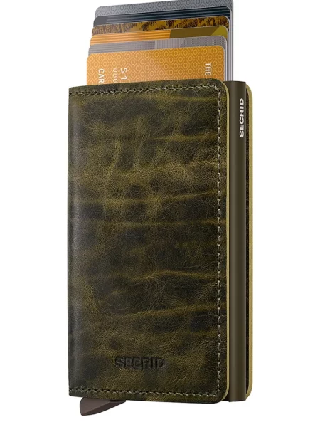 Secrid portofel RFID din piele DUTCH MARTIN verde