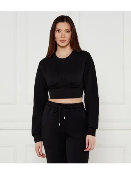 Patrizia Pepe Hanorac | Cropped Fit negru