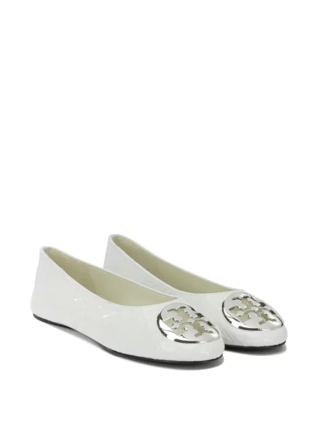 Balerini Tory Burch din piele cu autograf alb