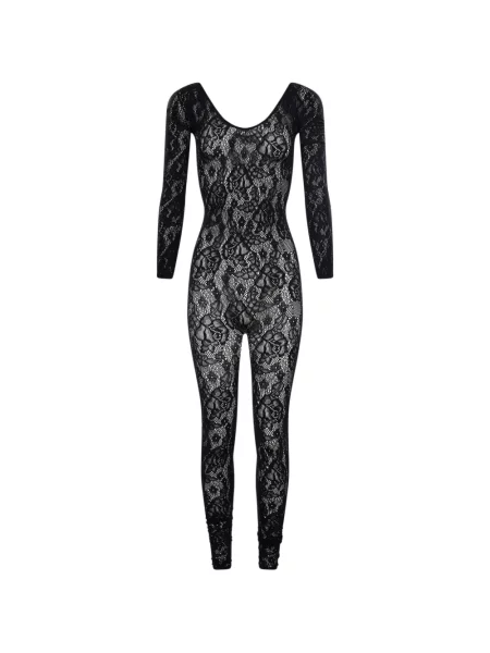 Salopetă Wolford cu model floral din dantelă negru