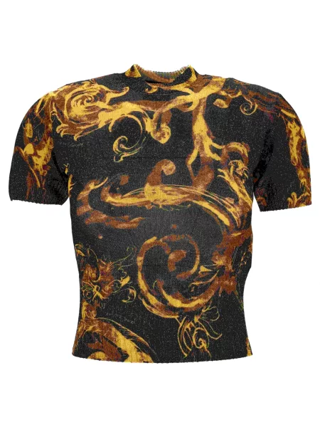 Koszulka Versace Jeans Couture z nadrukiem czarna