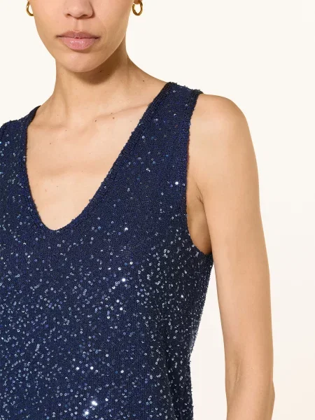 Pletený pletený top Weekend Max Mara s flitry modrý