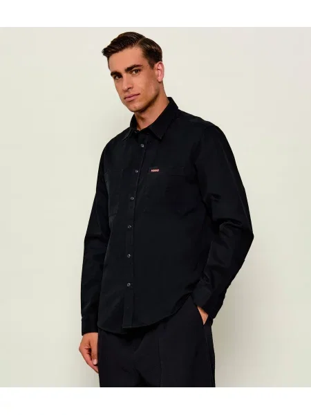 HUGO Cămașă Egrin | Relaxed fit negru
