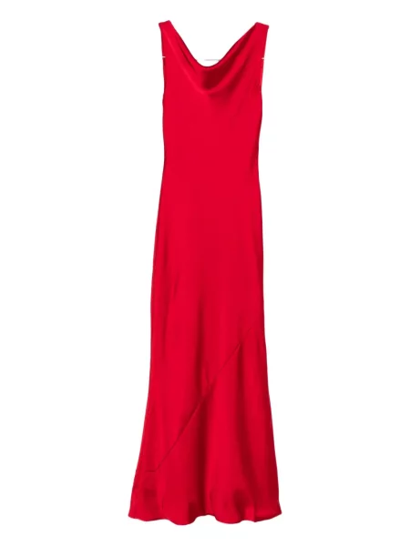 Maksi sukienka maxi Norma Kamali drapowana garniturowa czerwona