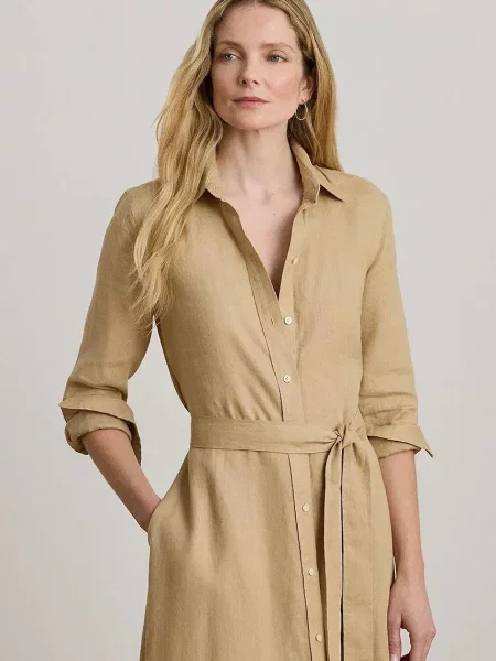 Льняное платье-рубашка Lauren Ralph Lauren
