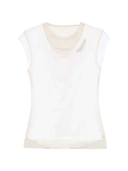 Tricou Simone Rocha din dantelă alb