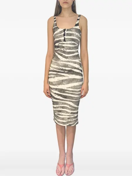 Rochie midi Blumarine cu imagine până la genunchi de costum alb