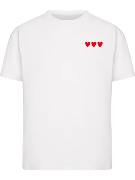Miss Tee Tricou Amour Toujours Heart roșu / negru alb