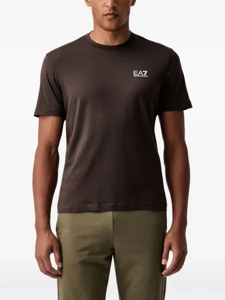 Scurt tricou Ea7 Emporio Armani cu imagine maro