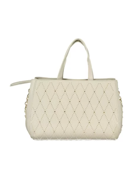 Lniana torebka Valentino By Mario Valentino biała