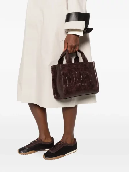Geantă shopper Dkny cu autograf maro