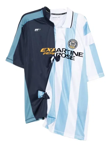 Pruhovaná košile Martine Rose jersey modrá