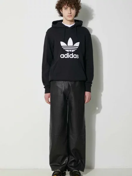 Свитшот Adidas с капюшоном с принтом белый