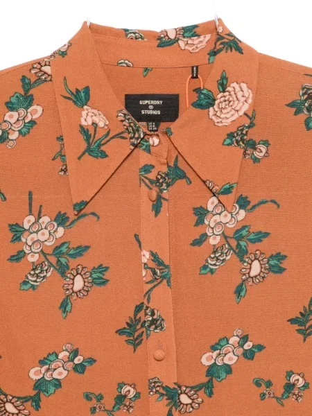 Cămașă Superdry cu model floral cu imagine portocaliu