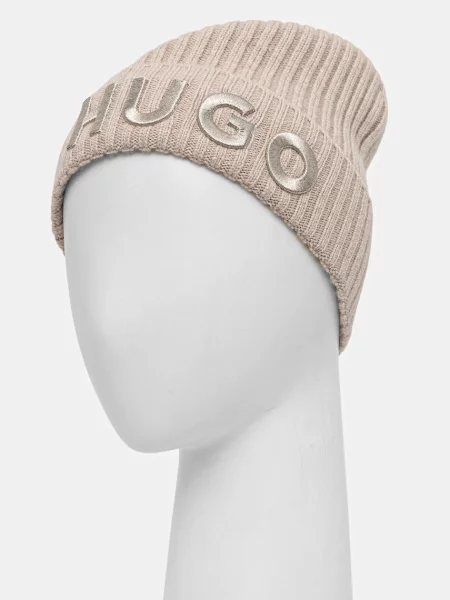 Вовняна шапка HUGO бежевий