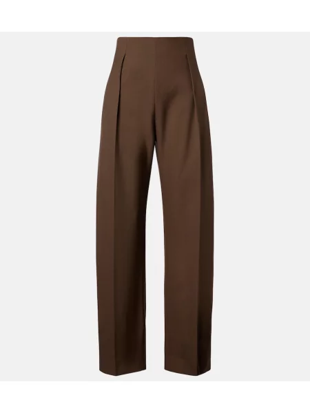 Pantaloni Khaite de lână maro