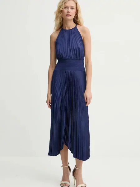 A.L.C. rochie Renzo II marin midi evazati albastru