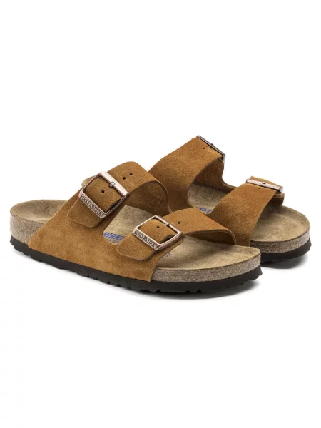 Klapki Birkenstock skórzane brązowe
