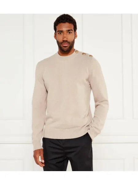 Balmain De lână pulover cu adaos de cașmir bej