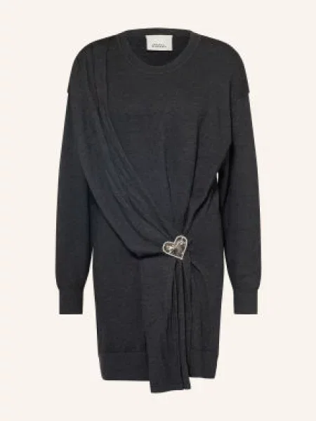 Marant Étoile Pletené Šaty Florisse S Ozdobnými Kamínky tmavě šedá