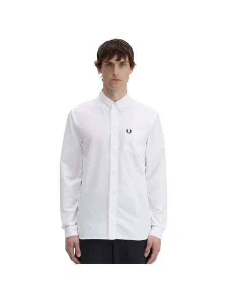 Dlhý košeľa Fred Perry keper s dlhými rukávmi béžová