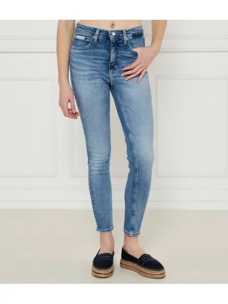 Calvin Klein Jeans Blugi | Super Skinny fit | high rise albastru