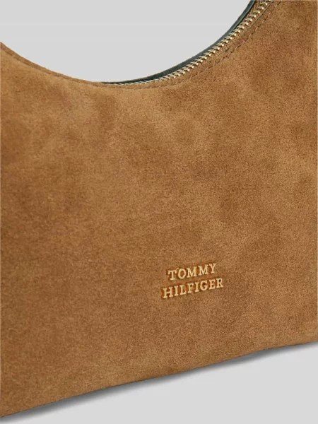 Tommy Hilfiger torebka shopper zamszowa brązowa