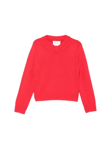 Sweter Soft Goat z dekoltem w serek czerwony