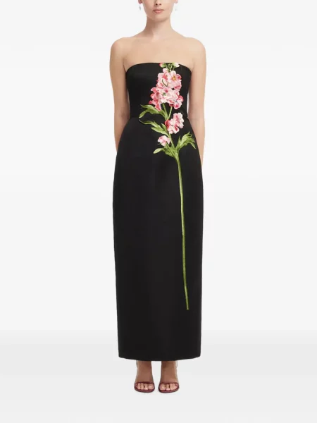 Rochie maxi Leo Lin fără bretele negru