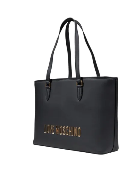 Lniana torebka Love Moschino czarna