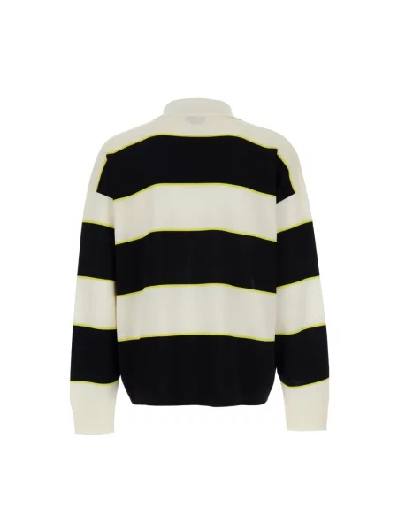 Koszulka polo Alexander Mcqueen w paski z paskiem czarna