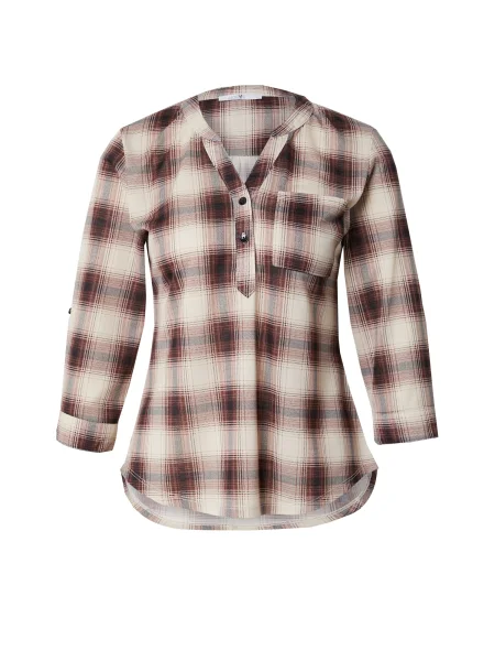 Hailys Bluză crem / roșu bordeaux negru