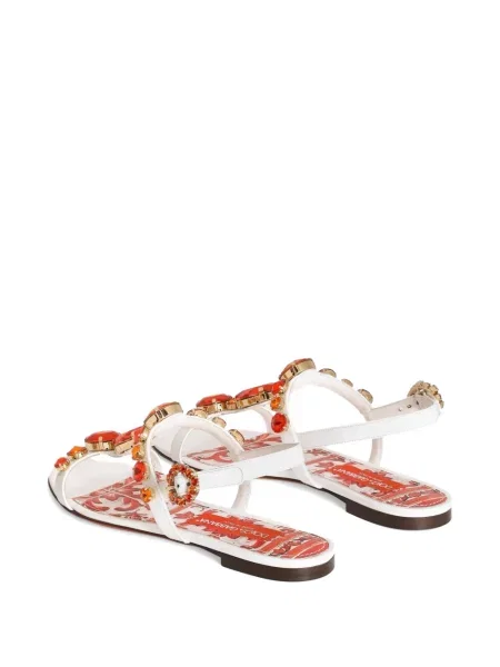 Șlapi Dolce & Gabbana cu broderie alb