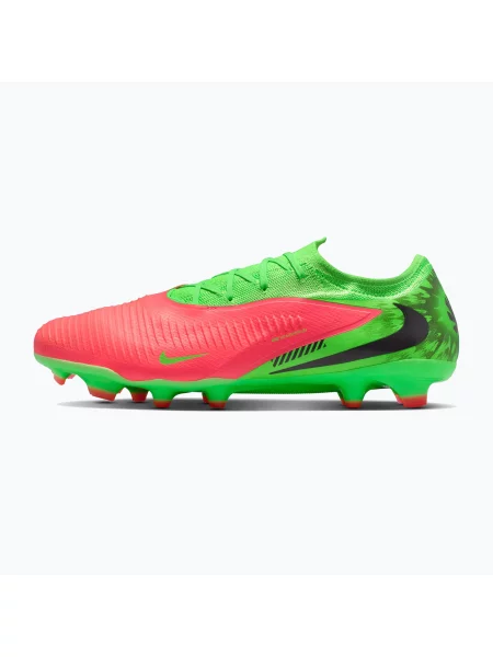 Încălțăminte de fotbal pentru bărbați Nike Phantom 6 Low Pro Erling Haaland FG hot punch/green strike/black negru