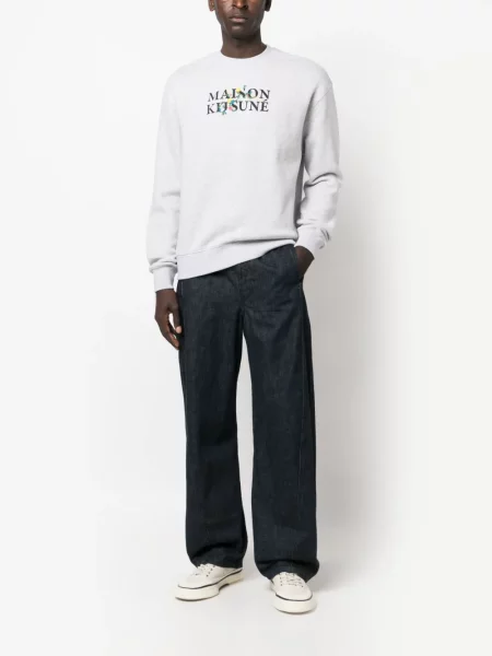 Raštuotas džemperis Maison Kitsuné pilka
