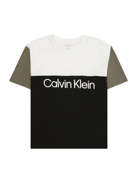 Calvin Klein Jeans Majica Blocking D Črna bela