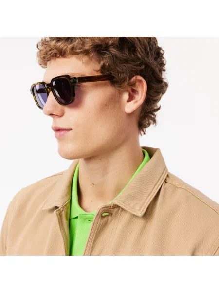 Lacoste Denimowa Koszula Oversize brązowa