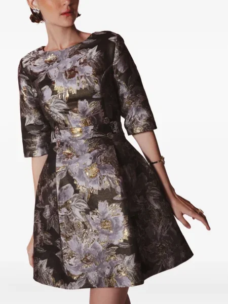 Rochie Lethicia Bronstein cu model floral de costum albastru