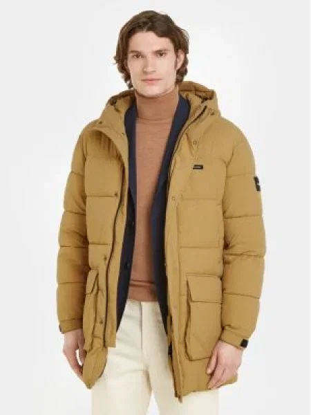 Calvin Klein Geacă din puf Crinkle Regular Fit bej