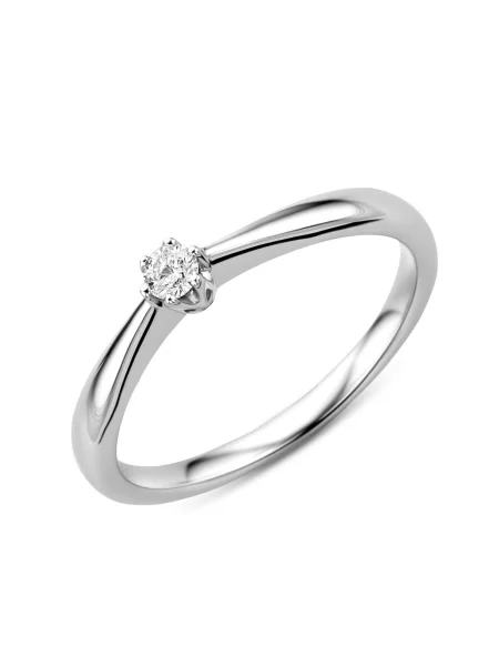 DIAMANT LETERNEL Prsten Solitär-Ring aus Weißgold mit Karat Diamant srebro