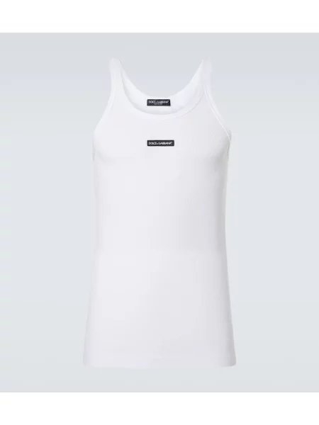 Pletena rebrasta srajca Dolce&gabbana bela