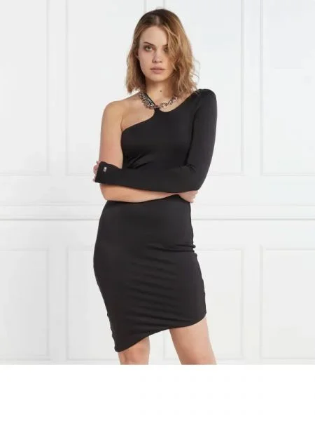 Tommy Jeans Ruha LOGO TAPE BODYCON fekete