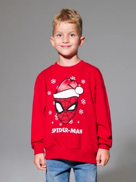 Sinsay Mikina s kulatým výstřihem s potiskem Spider-Man červená