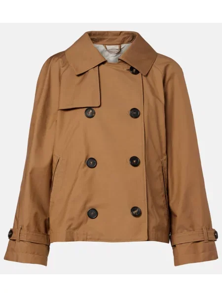 Geacă Max Mara din țesătură twill bej