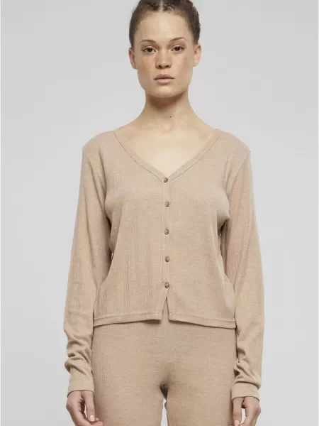 Kardigan Urban Classics prążkowany beżowy