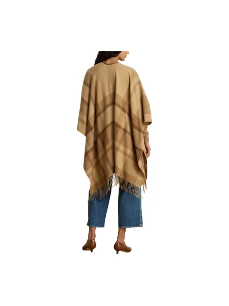 Szal Ralph Lauren z frędzli beżowa
