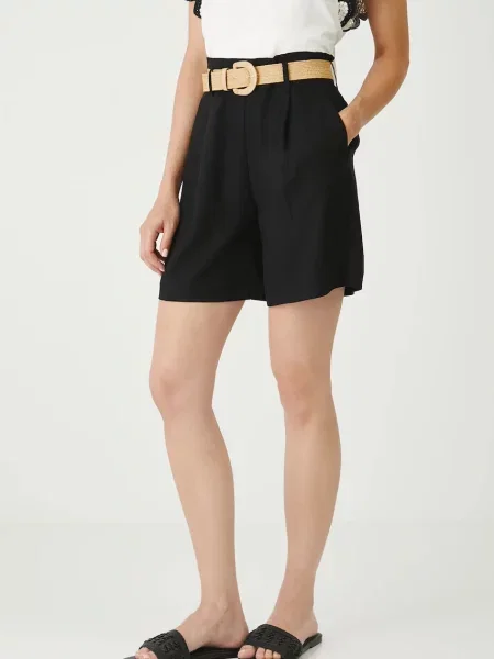 Шорти Medicine однотонна висока посадка чорний