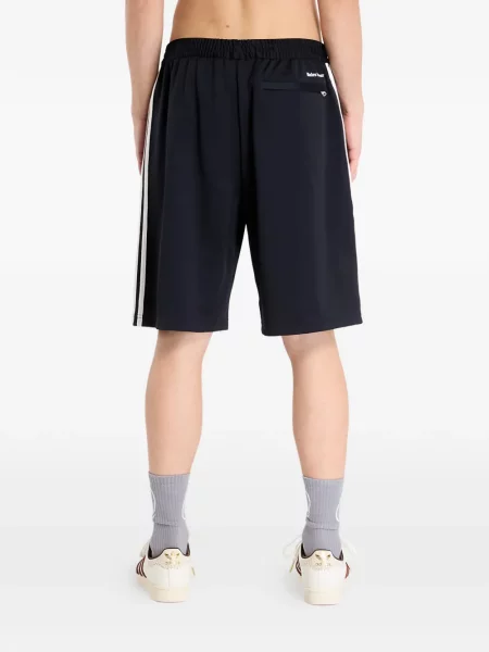 Papuci Adidas cu dungi din țesătură twill negru