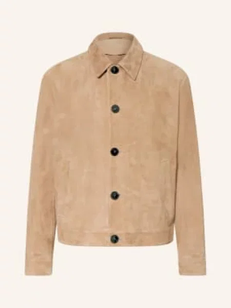 Hugo Kurtka Skórzana Ligor beige beżowa