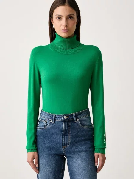 Joop! pulover cu guler înalt pentru femei cu vâscoză verde